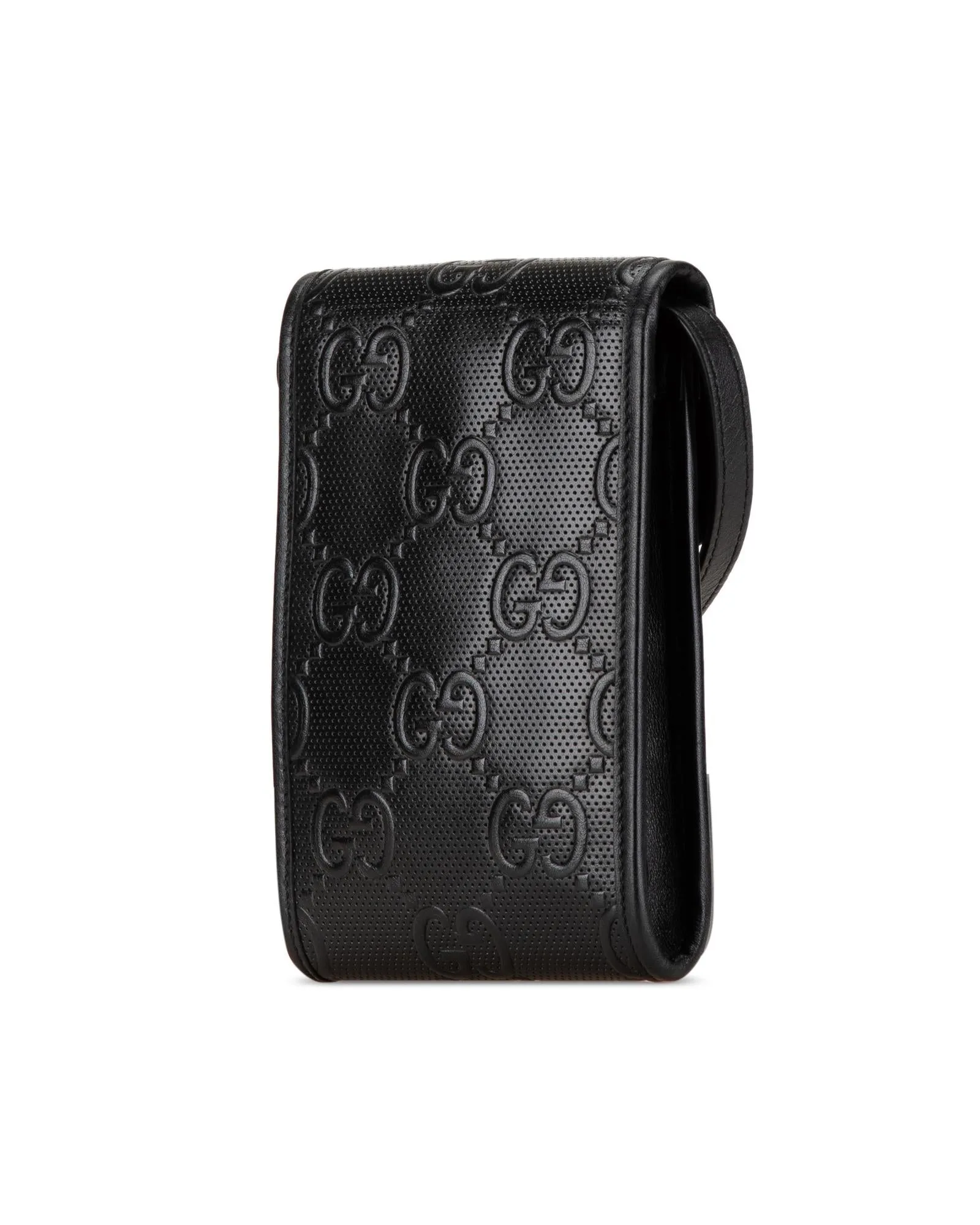 Embossed Leather Flap Crossbody Bag