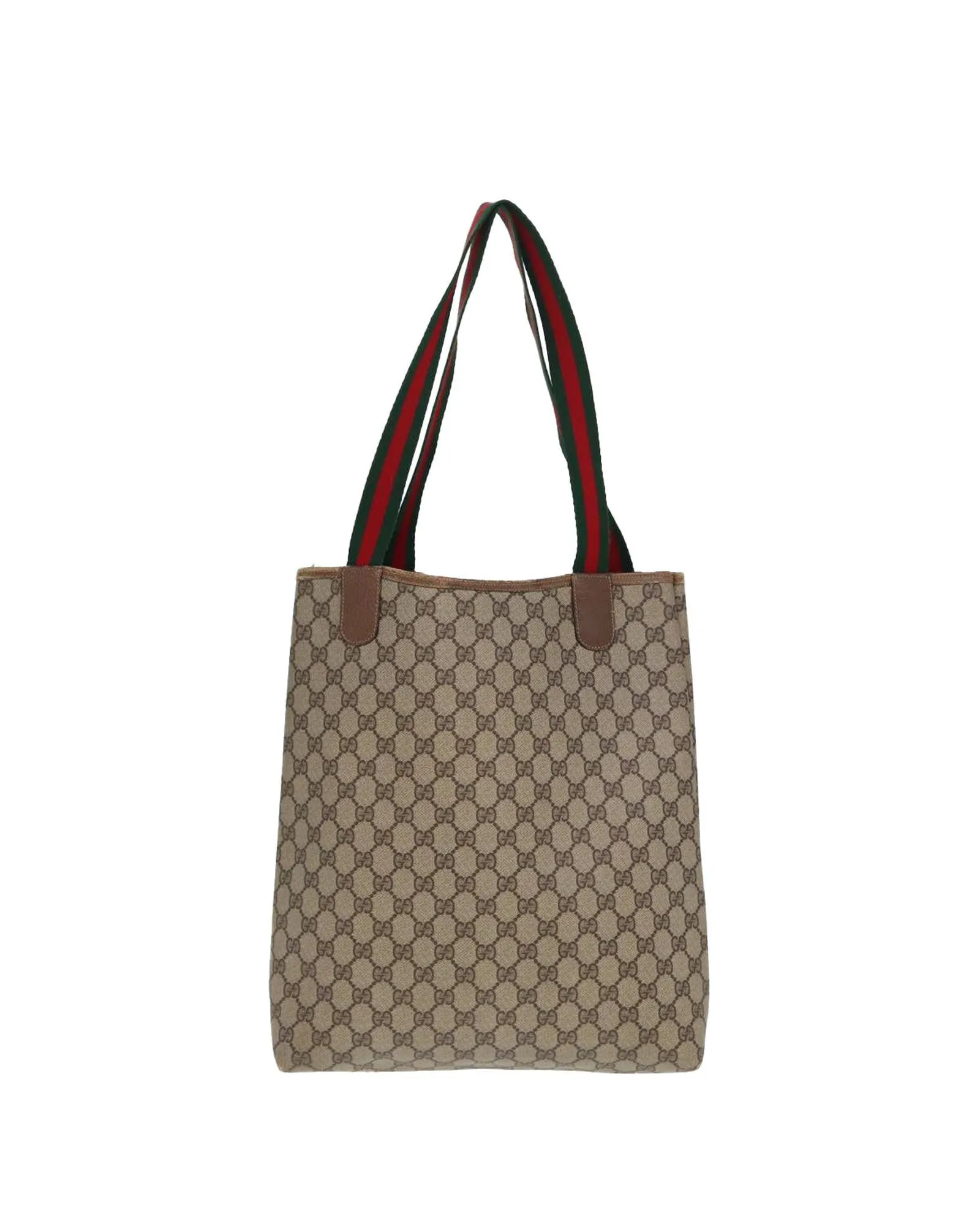 GG Canvas Web Sherry Line Tote Bag - Beige Green Red