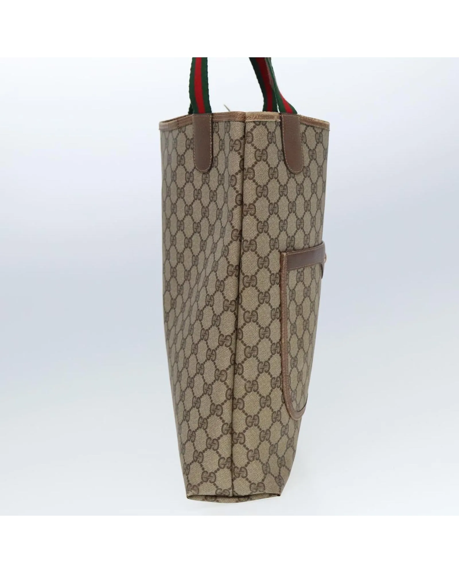 GG Canvas Web Sherry Line Tote Bag - Beige Green Red