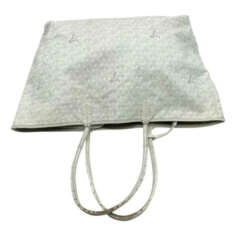 Goyard Goyardine Saint Louis Pm with Pouch White Coated Canvas Tote