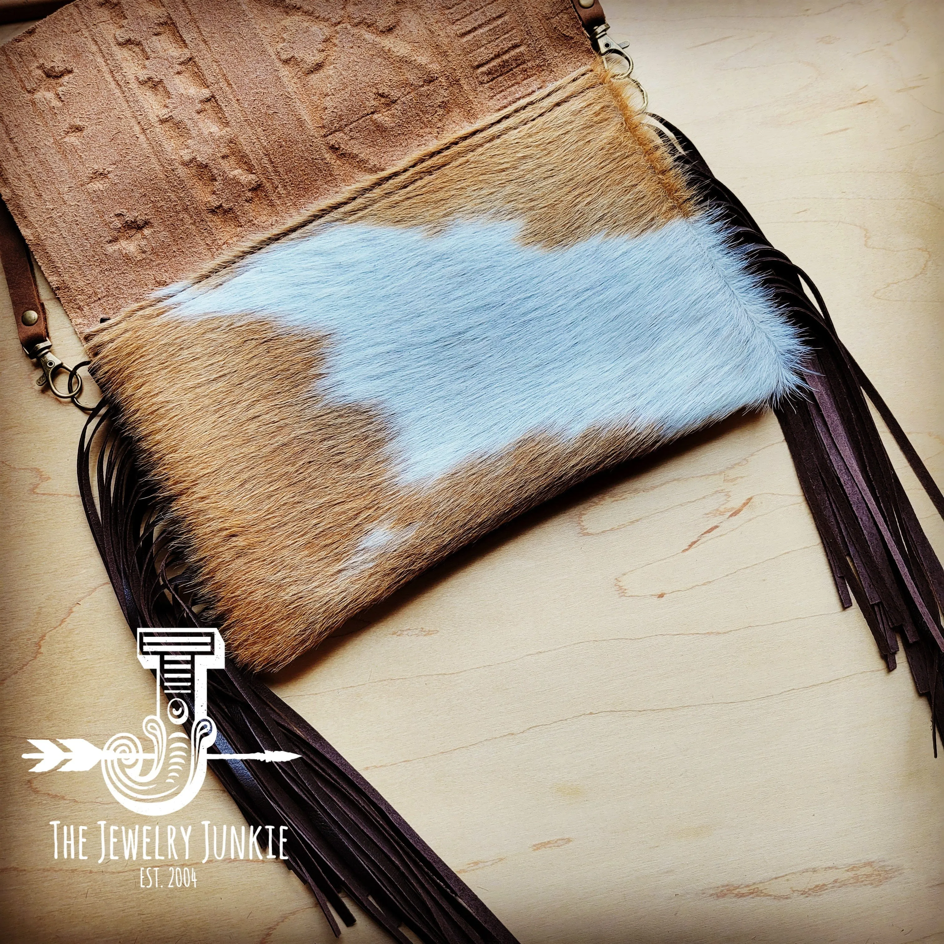 Hair on Hide Handbag w/ Turquoise Sahara Laredo Flap