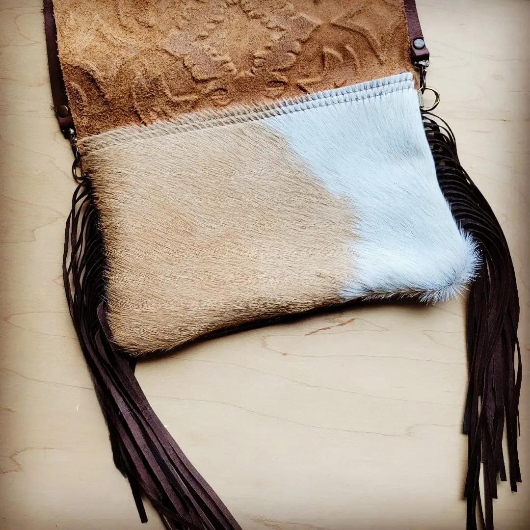 Hair on Hide Handbag w/ Turquoise Sahara Laredo Flap