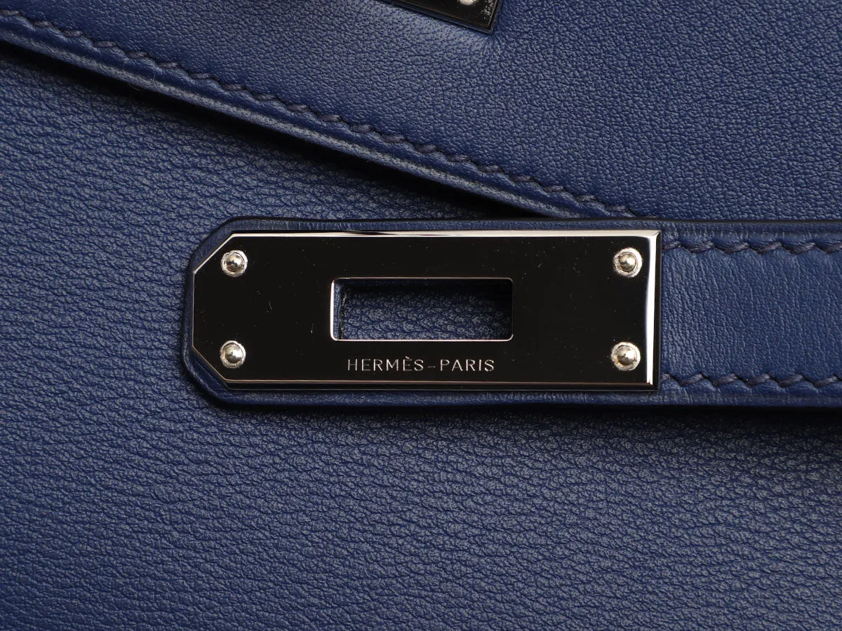 Hermès Bleu Saphir Swift Kelly Cut
