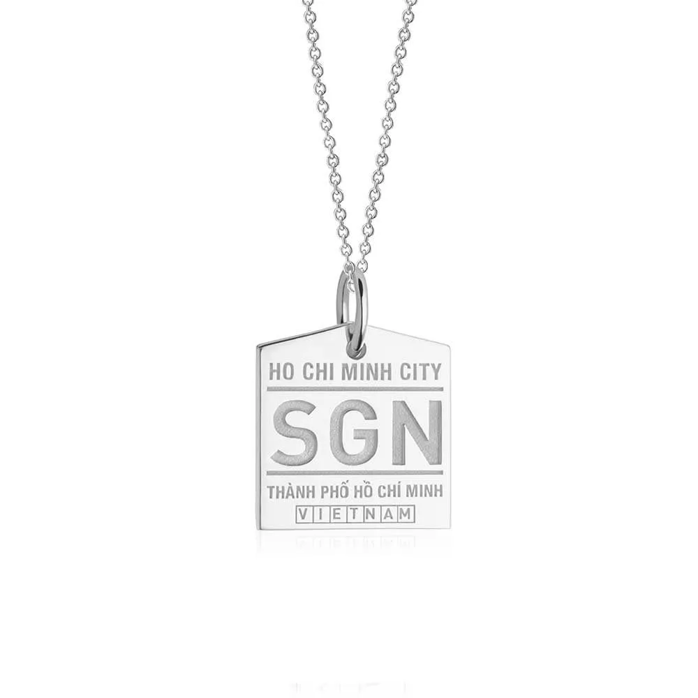 Ho Chi Minh City Vietnam SGN Luggage Tag Charm Silver