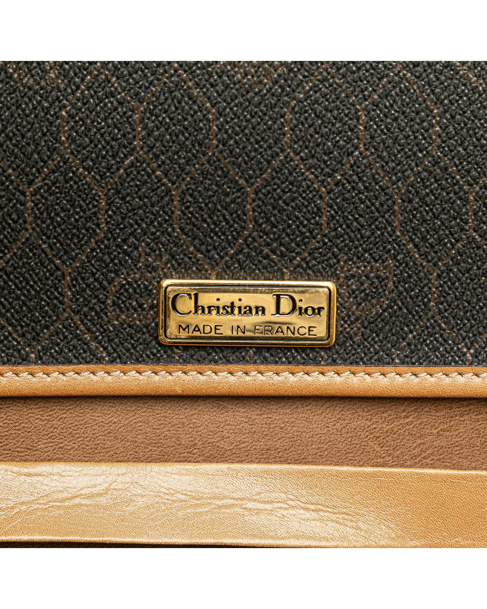 Honeycomb Chain Link Crossbody Bag with Leather Trim