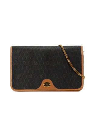 Honeycomb Chain Link Crossbody Bag with Leather Trim