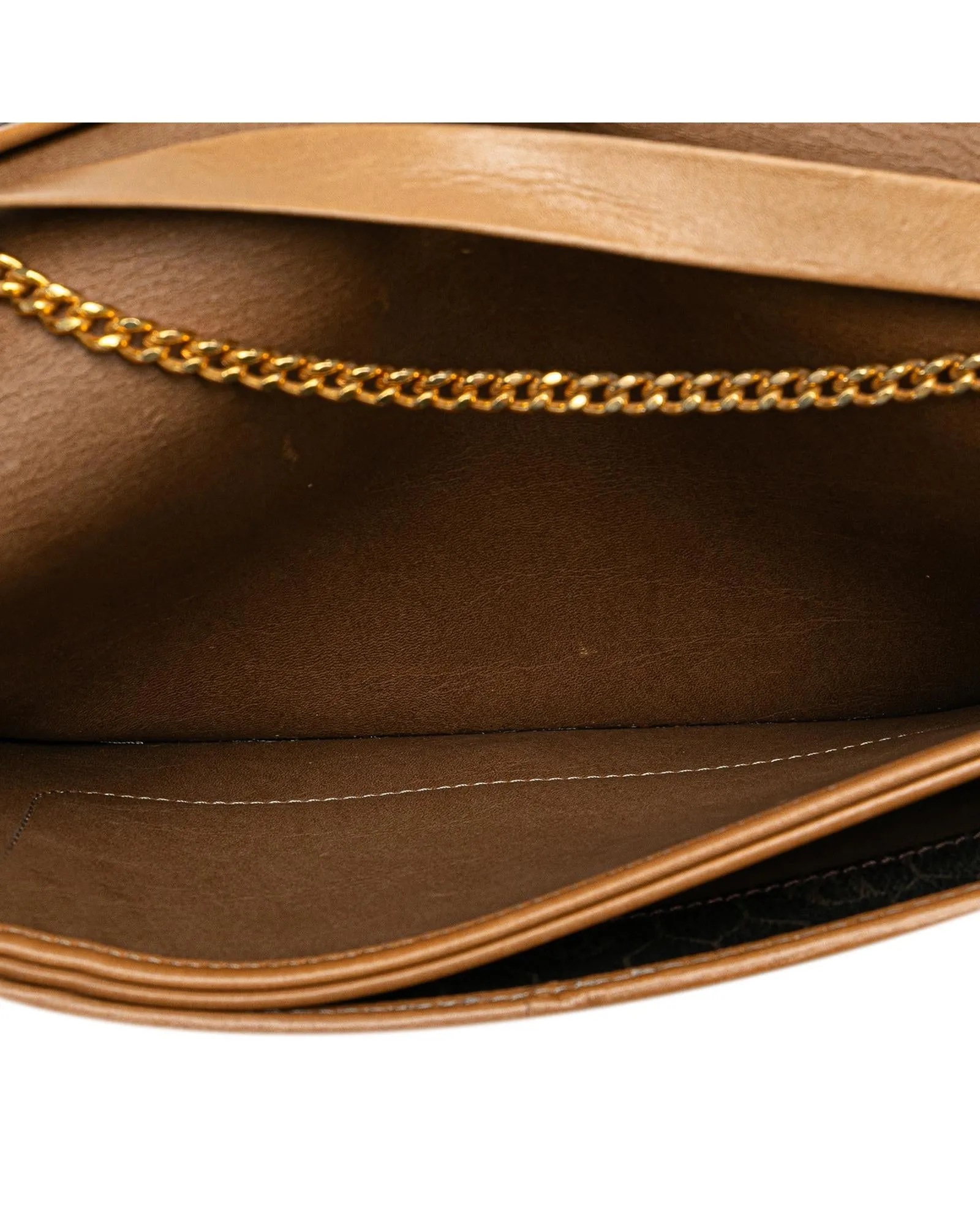 Honeycomb Chain Link Crossbody Bag with Leather Trim