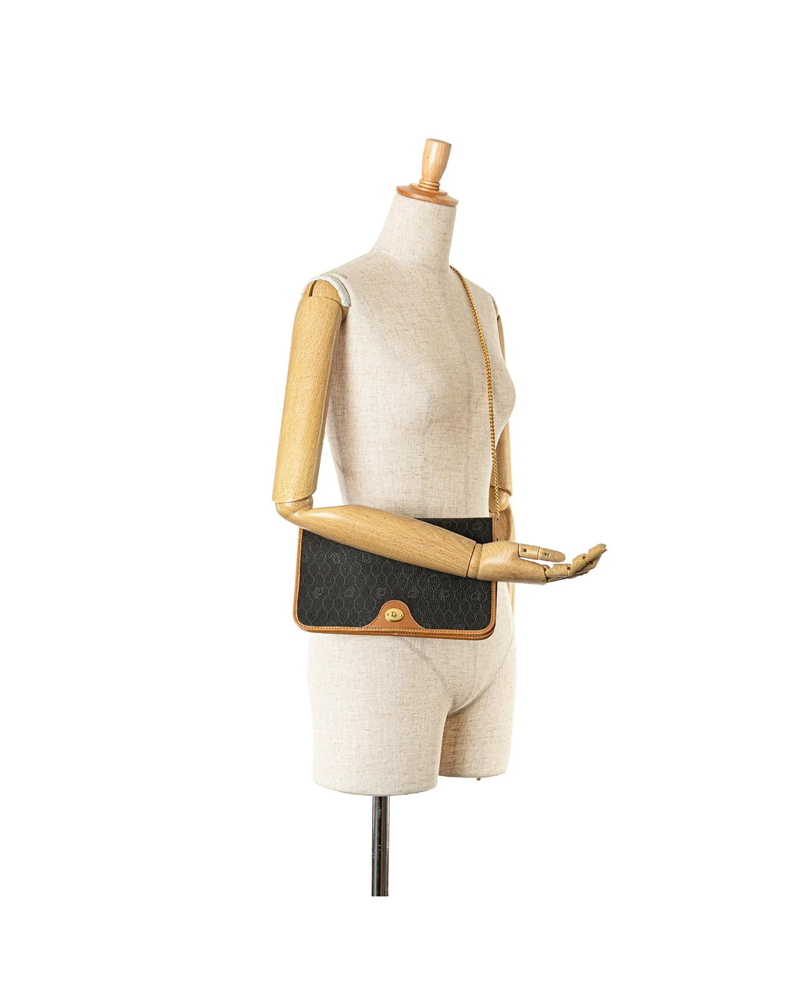 Honeycomb Chain Link Crossbody Bag with Leather Trim