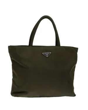 Khaki Nylon Hand Bag by Italian Designer