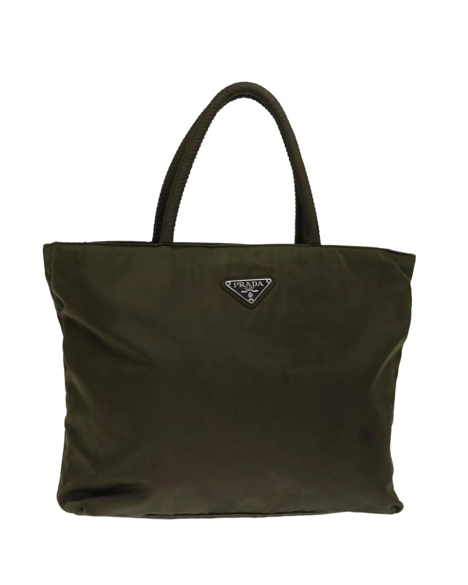 Khaki Nylon Hand Bag by Italian Designer