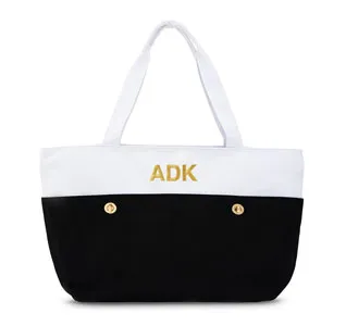 Large Black & White Bridesmaid Tote Bag