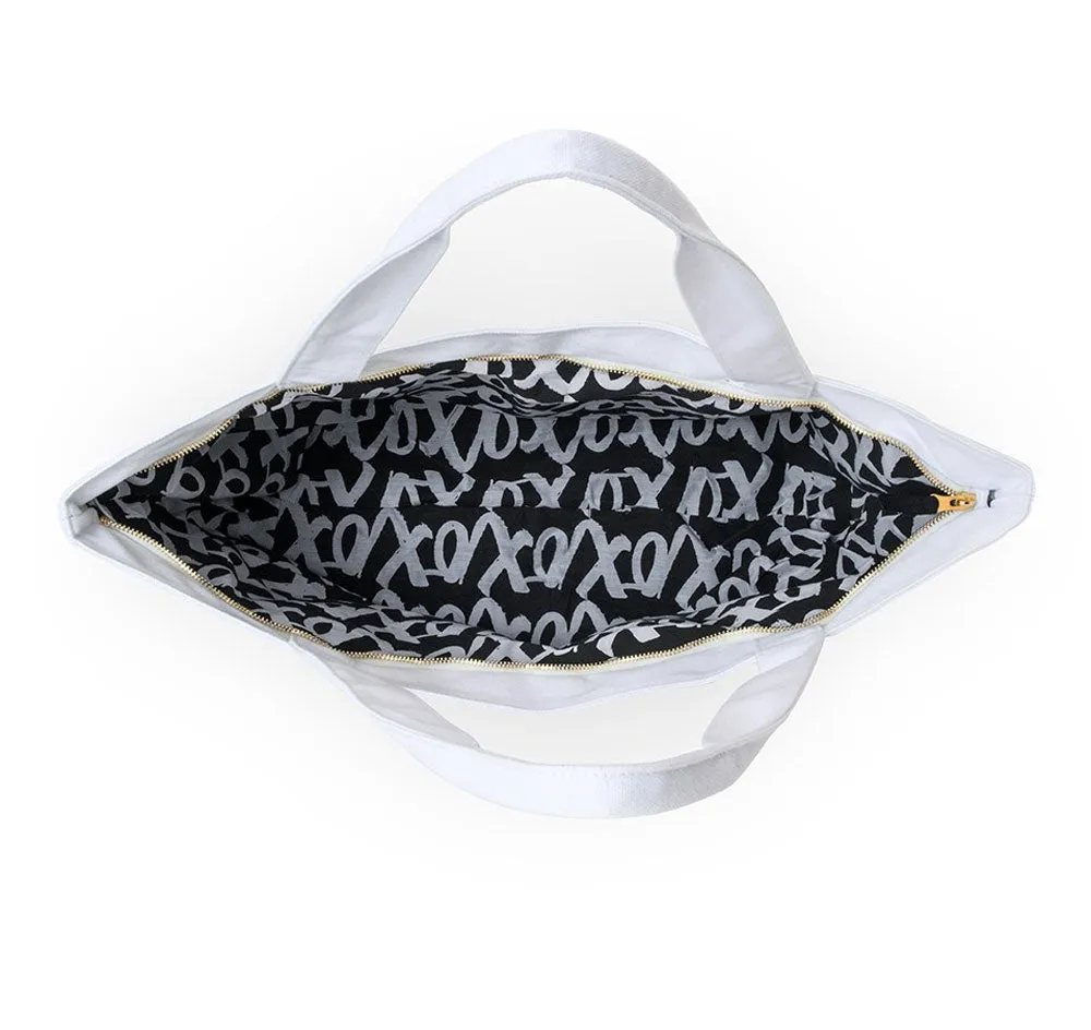 Large Black & White Bridesmaid Tote Bag