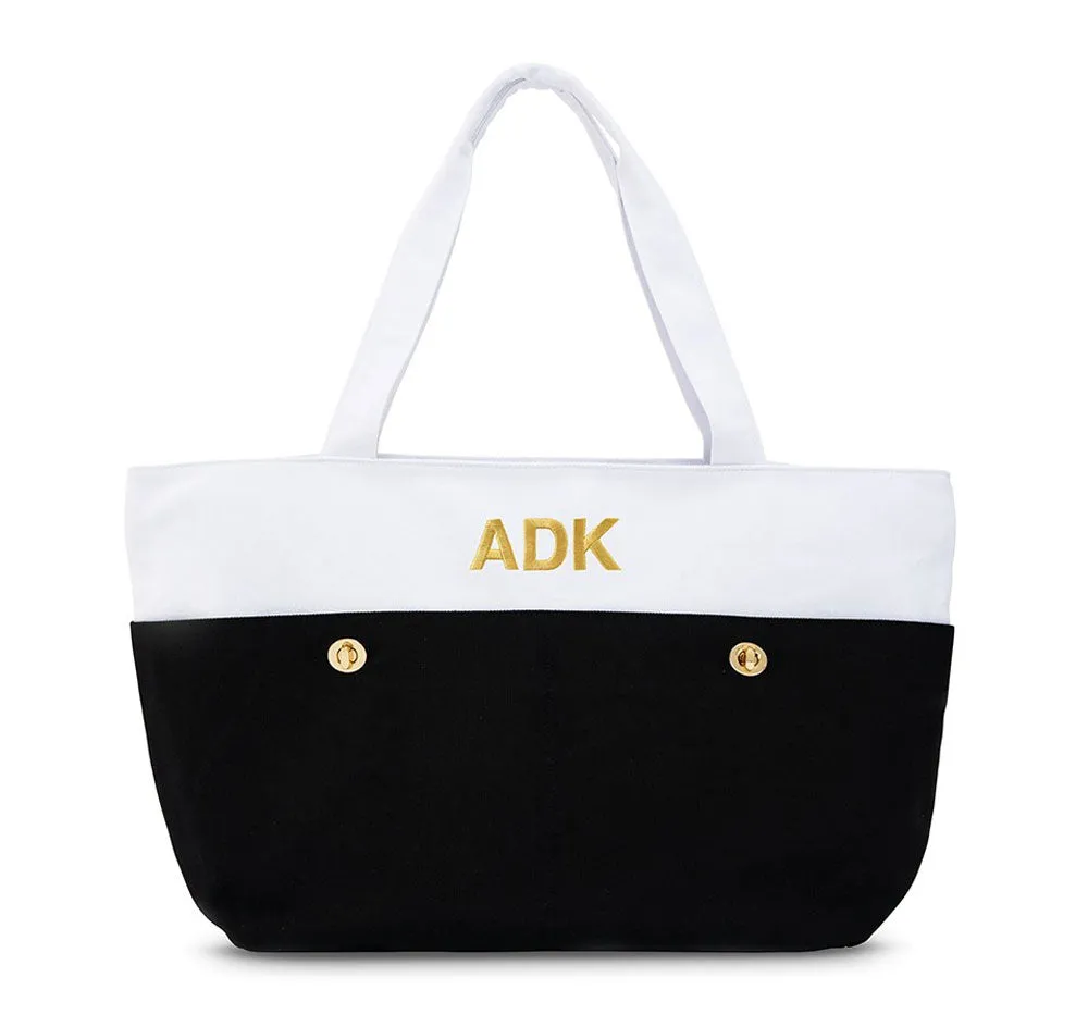 Large Black & White Bridesmaid Tote Bag