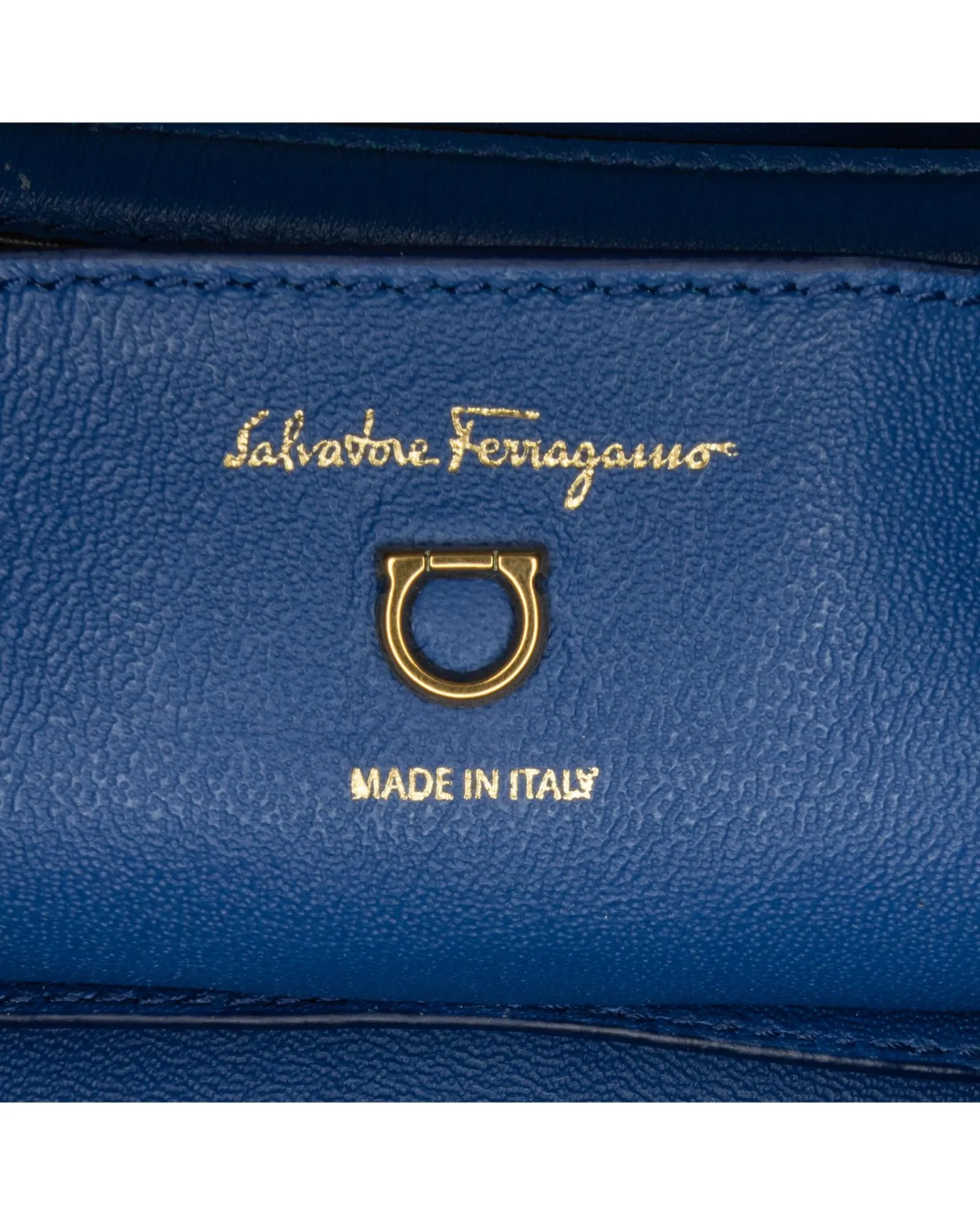 Leather Tote Bag with Chain Handles and Gancini Lock