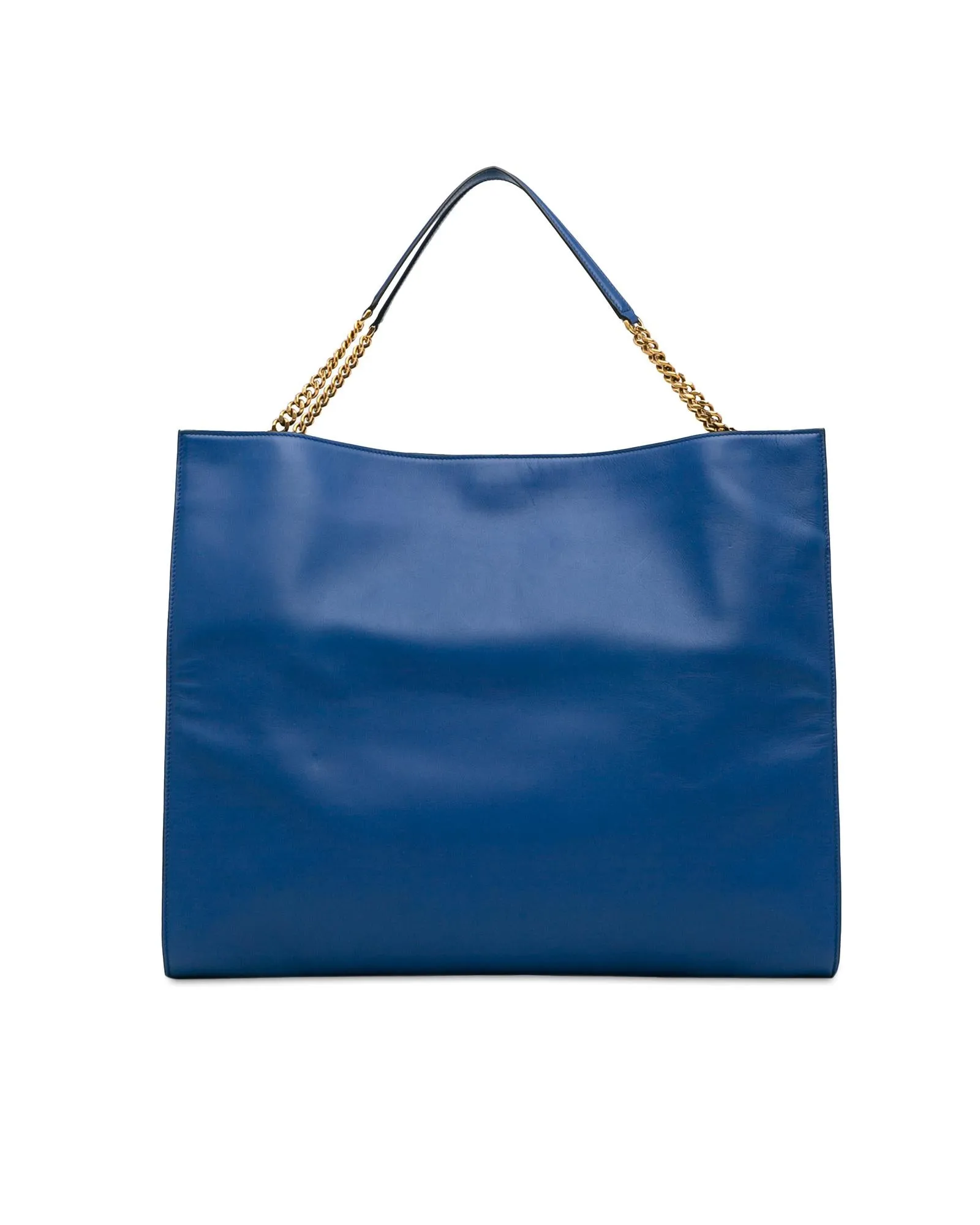 Leather Tote Bag with Chain Handles and Gancini Lock