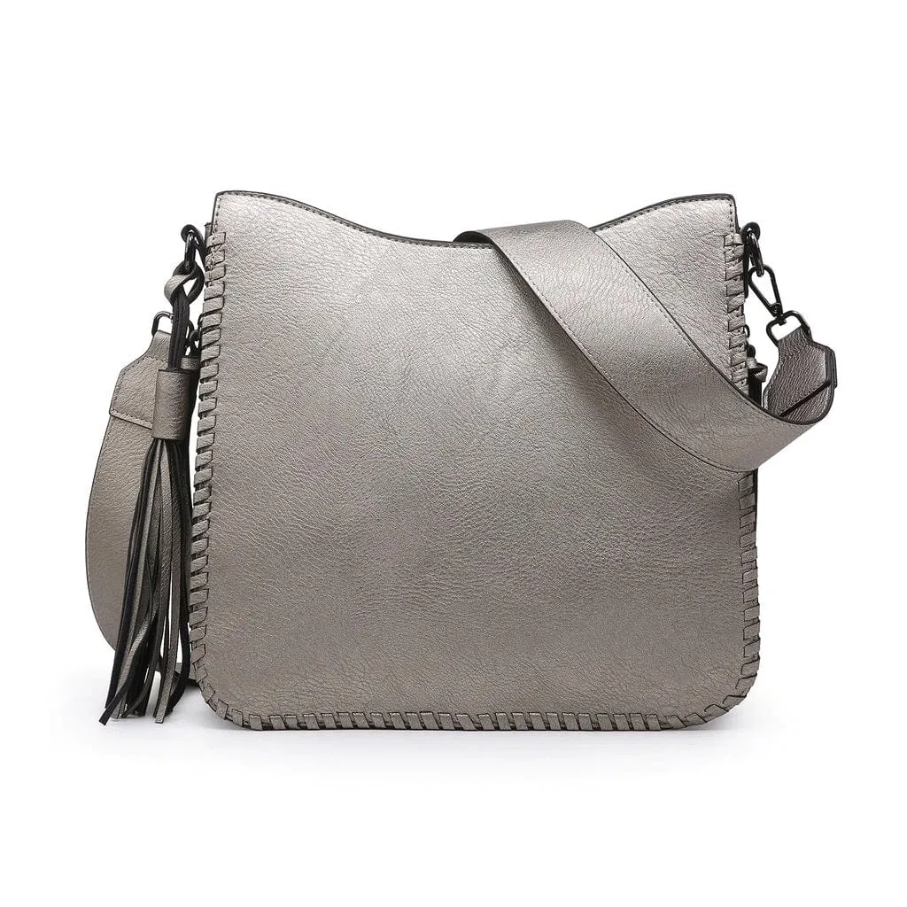 M1888 Whipstitch Crossbody w/ Dual Zip Compartments