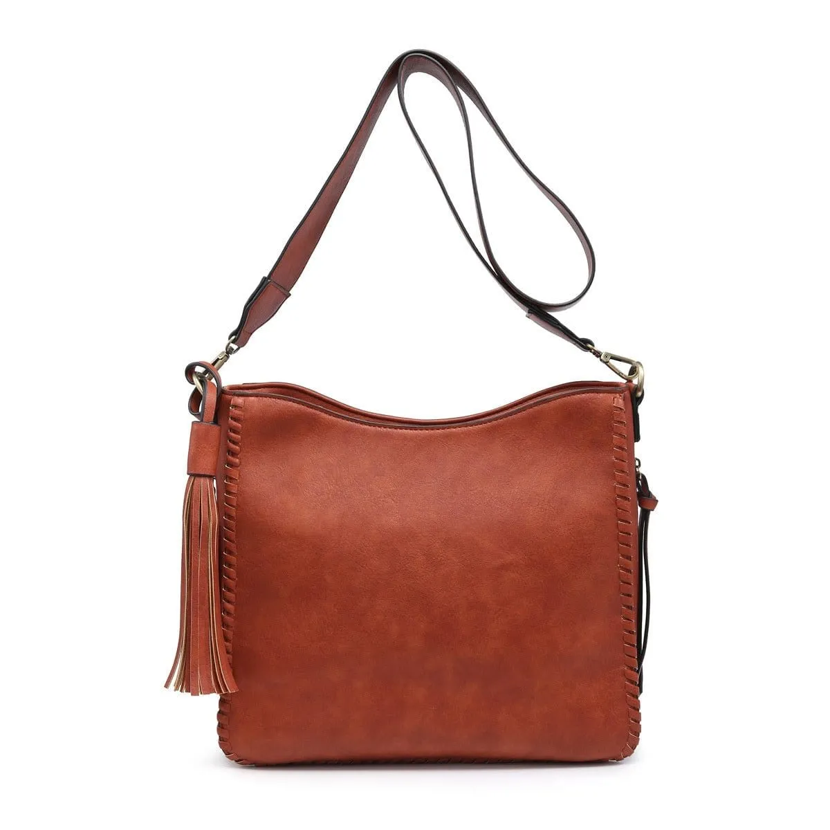 M1888 Whipstitch Crossbody w/ Dual Zip Compartments