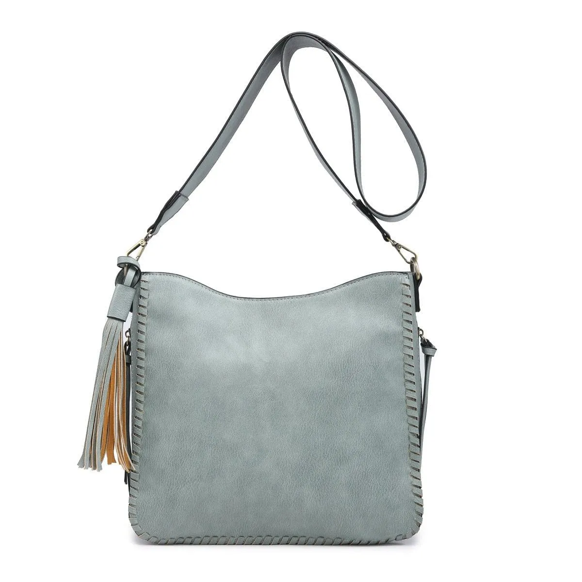 M1888 Whipstitch Crossbody w/ Dual Zip Compartments