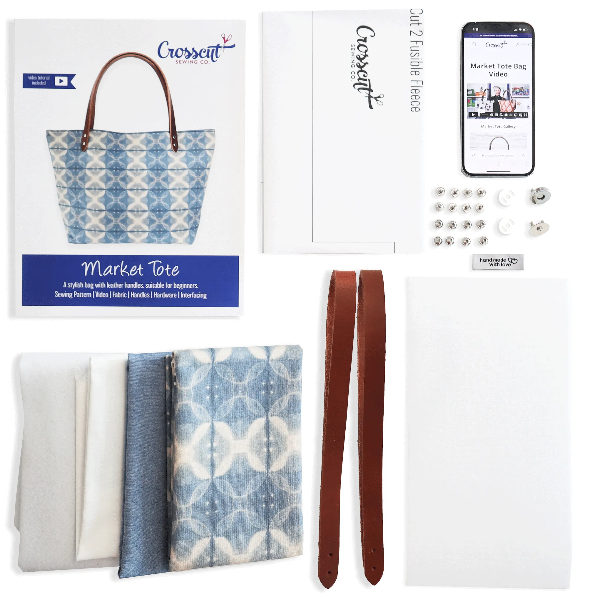 Market Tote Bag Complete Kit - Shibori