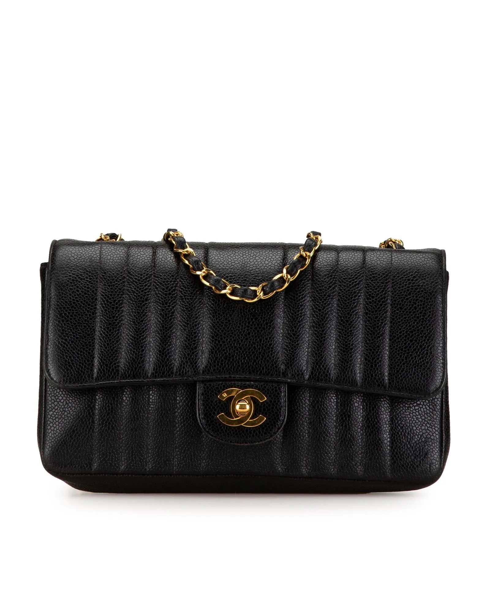 Medium Caviar Leather Mademoiselle Flap Crossbody Bag with Chain Strap