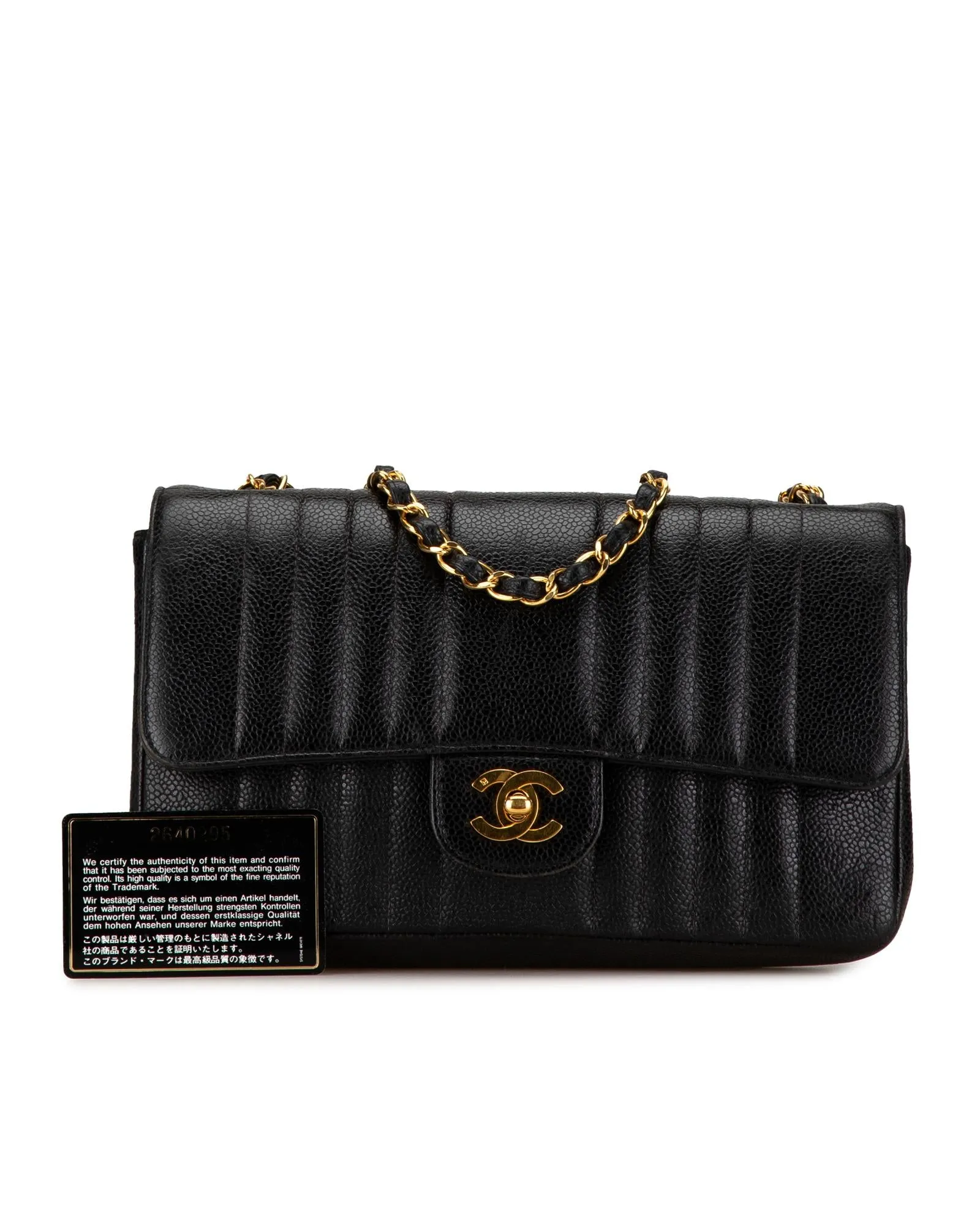 Medium Caviar Leather Mademoiselle Flap Crossbody Bag with Chain Strap