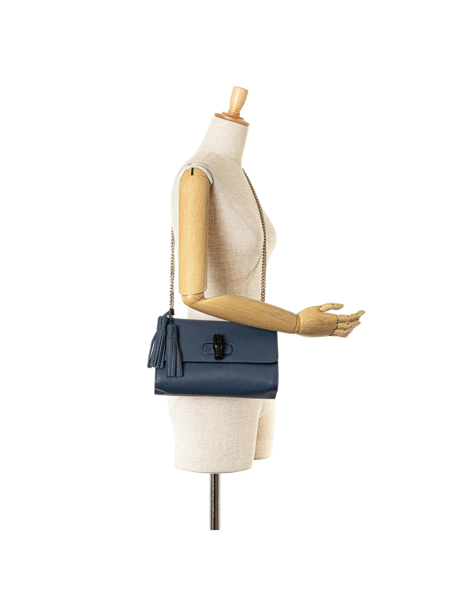 Medium Leather Crossbody Bag with Bamboo Twist Lock