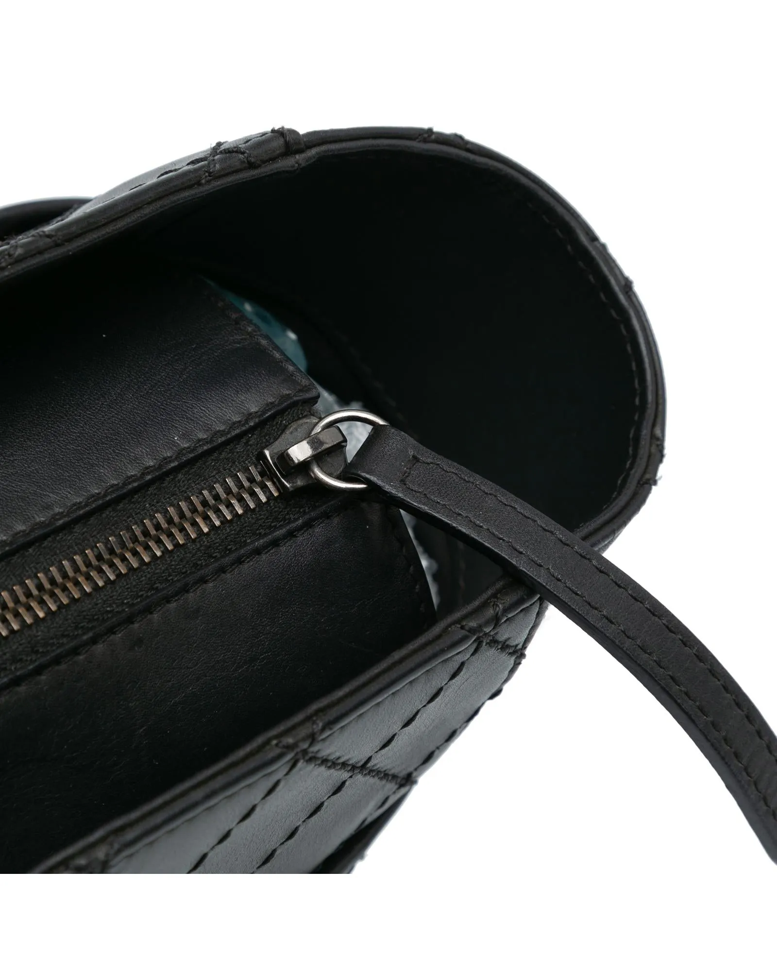 Medium Stitched Calfskin Pocket Zipped Chain Tote with Leather Shoulder Guard