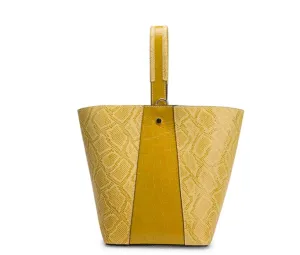 Minimalist Cowhide Single-Shoulder Crossbody Women's Handheld Basket Bucket Bag