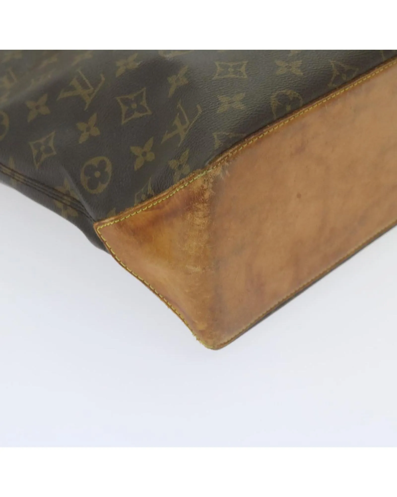 Monogram Canvas Tote Bag with Shoulder Strap and Interior Pocket