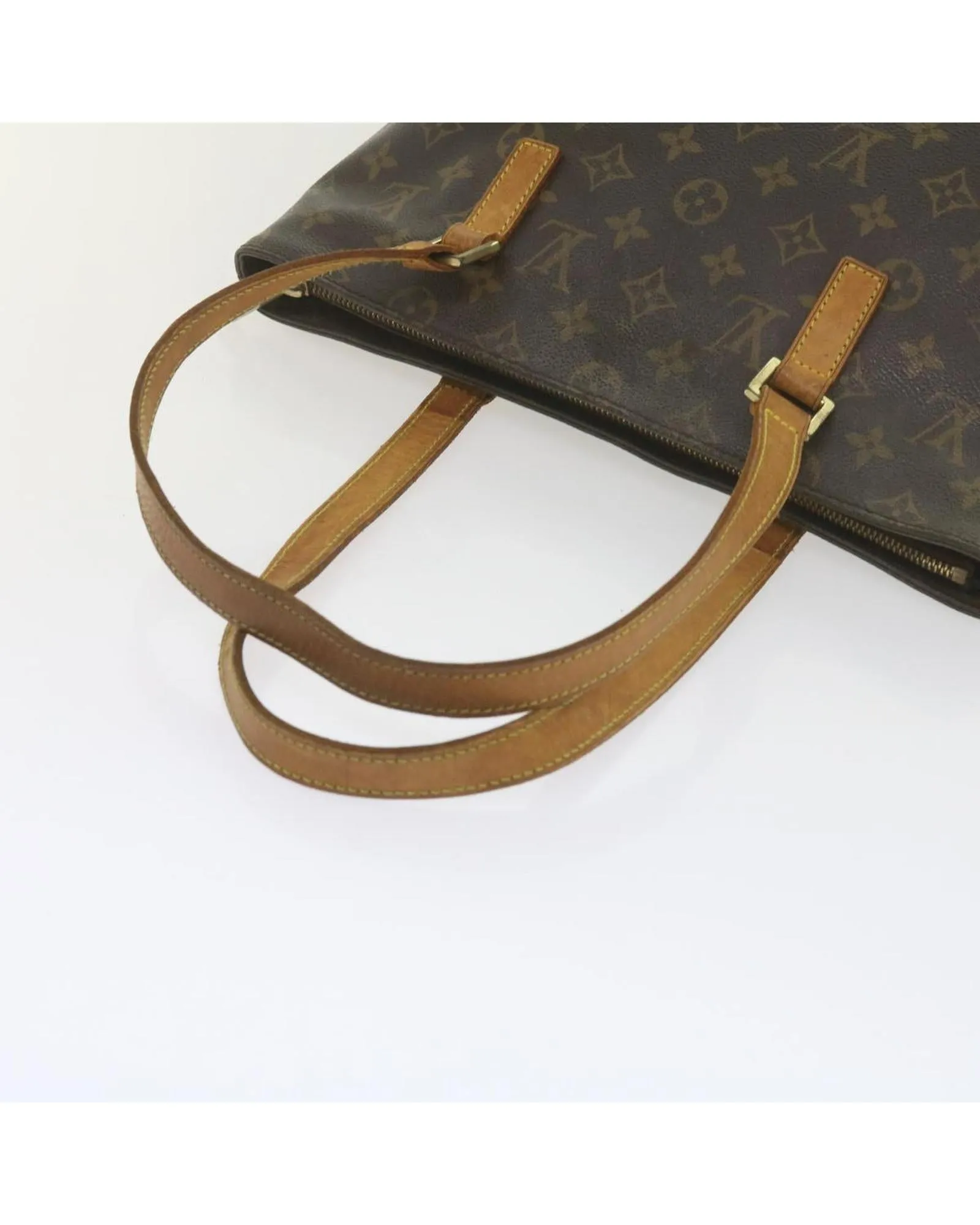 Monogram Canvas Tote Bag with Shoulder Strap and Interior Pocket