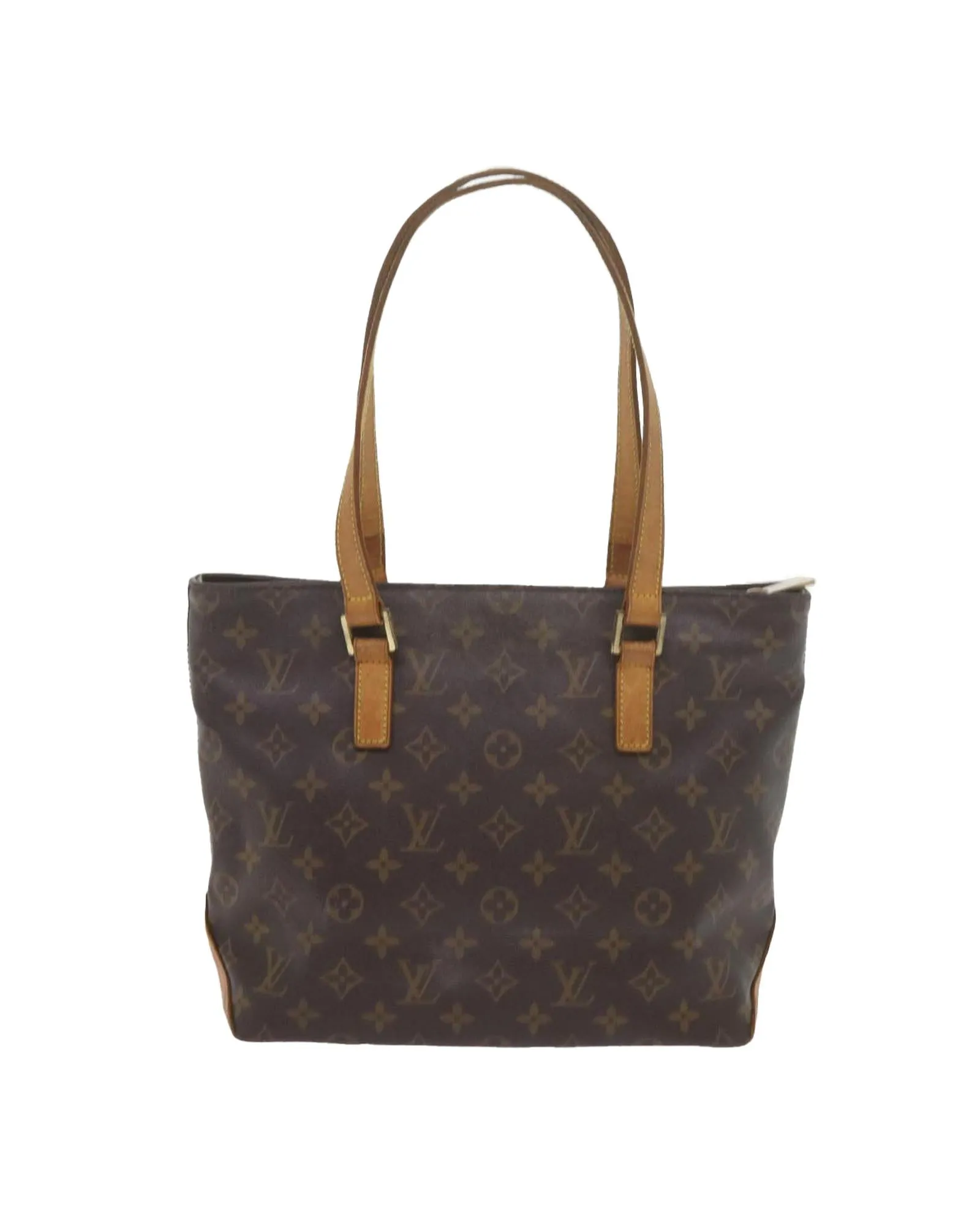 Monogram Canvas Tote Bag with Shoulder Strap and Interior Pocket