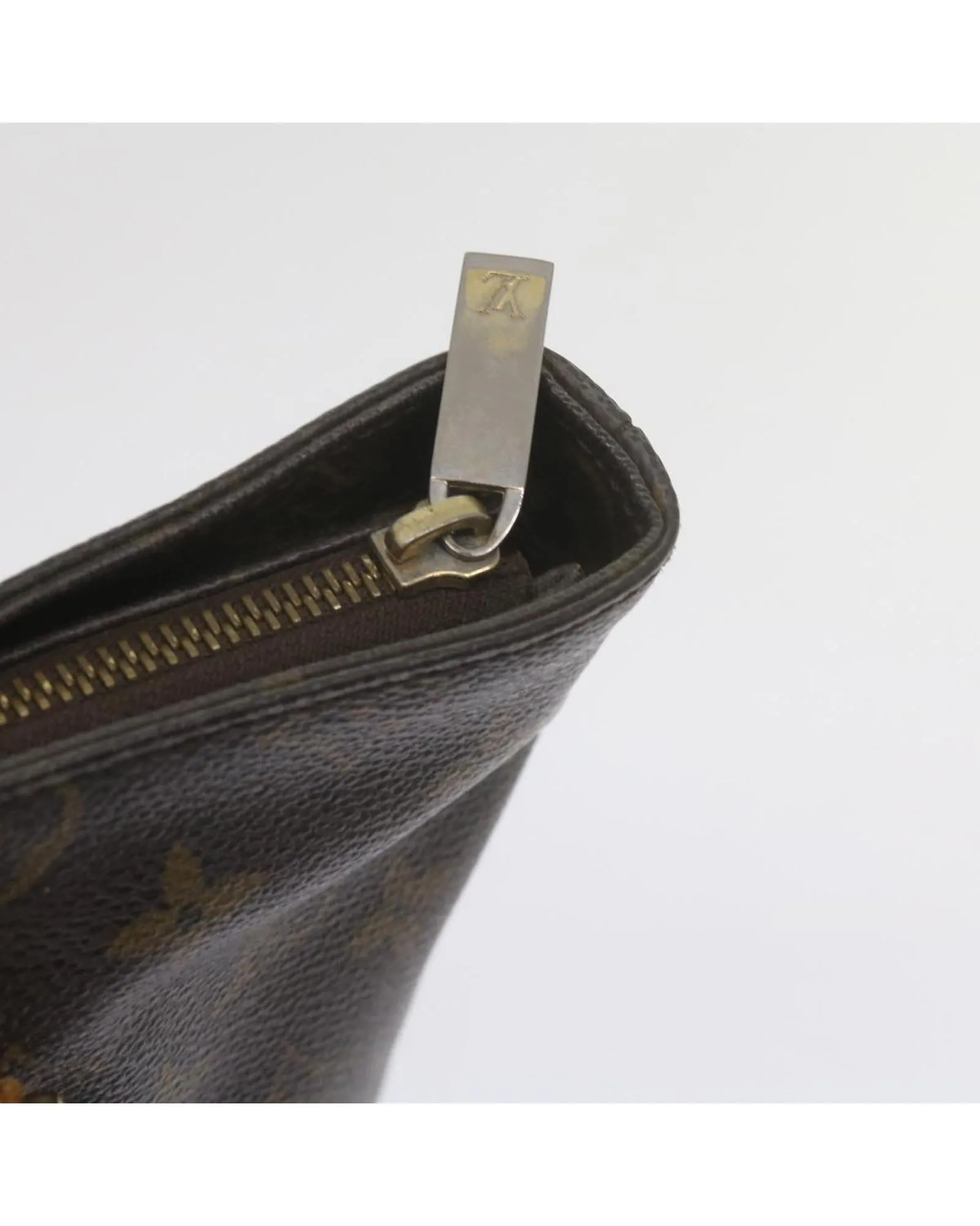 Monogram Canvas Tote Bag with Shoulder Strap and Interior Pocket