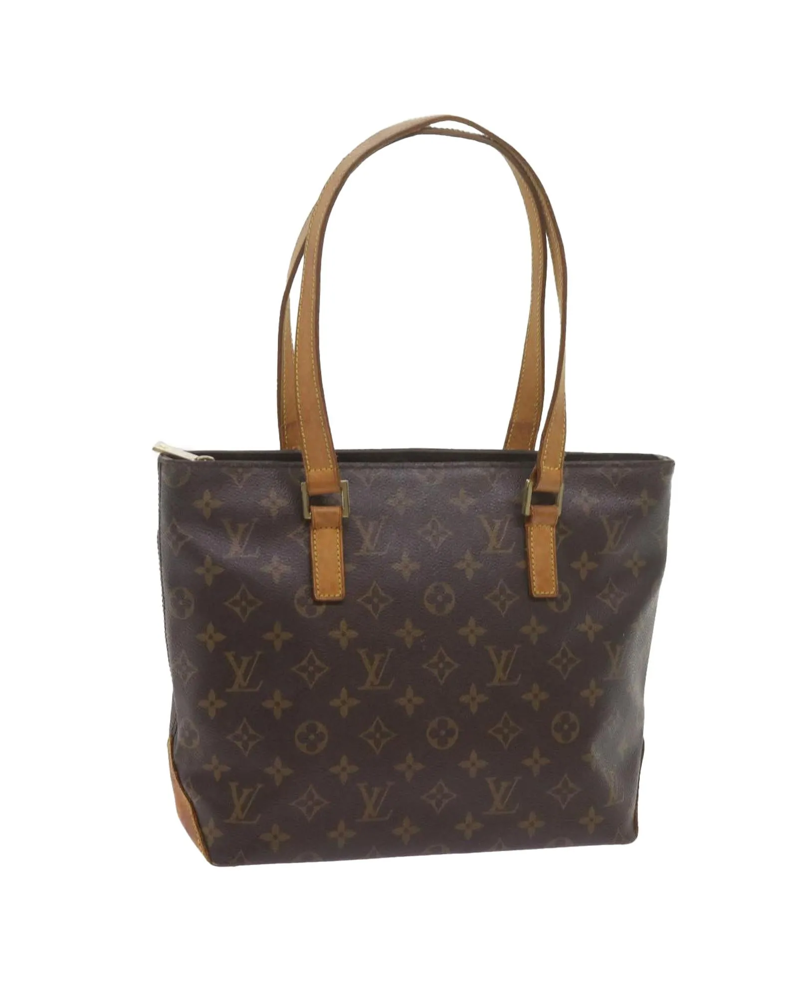 Monogram Canvas Tote Bag with Shoulder Strap and Interior Pocket