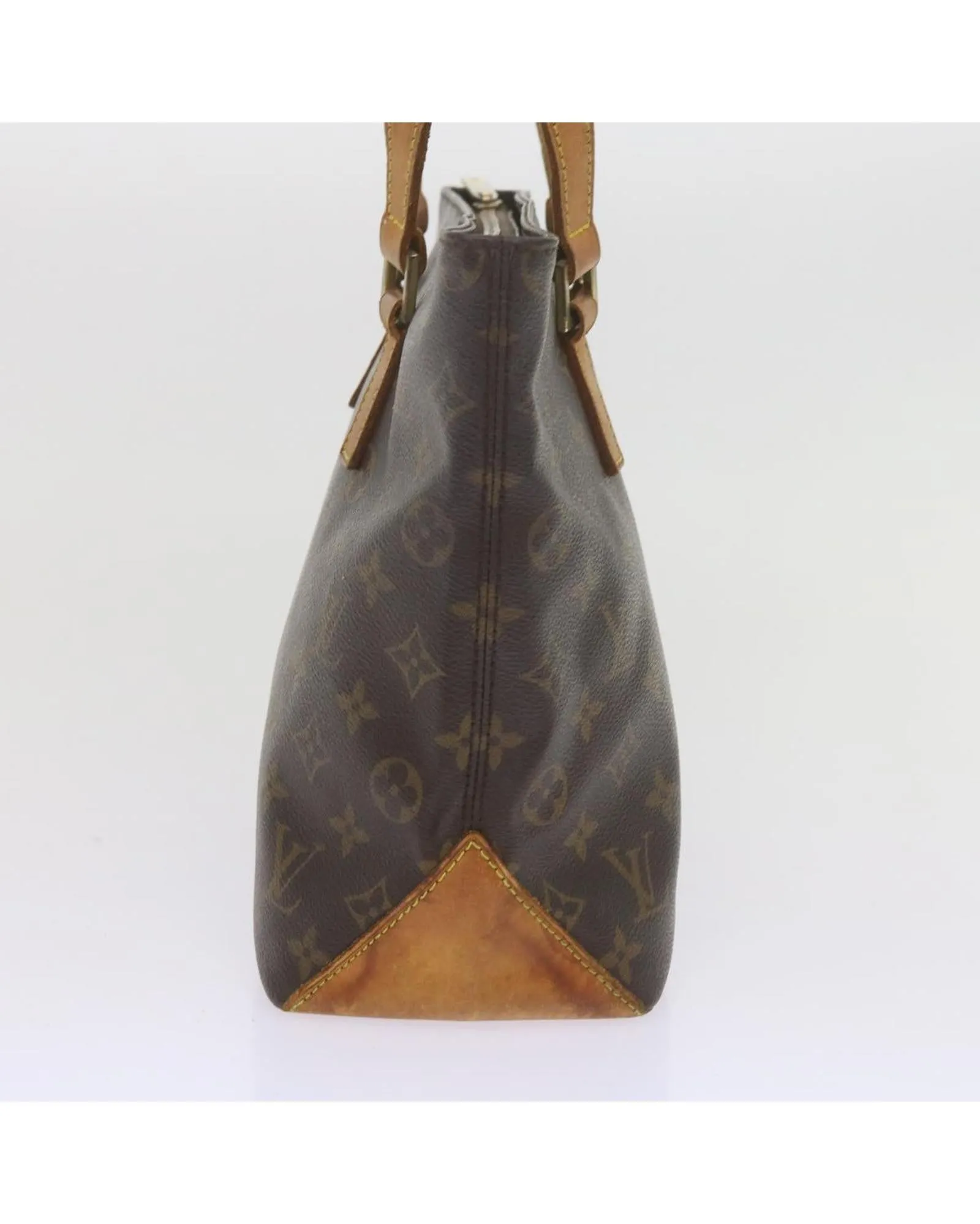 Monogram Canvas Tote Bag with Shoulder Strap and Interior Pocket