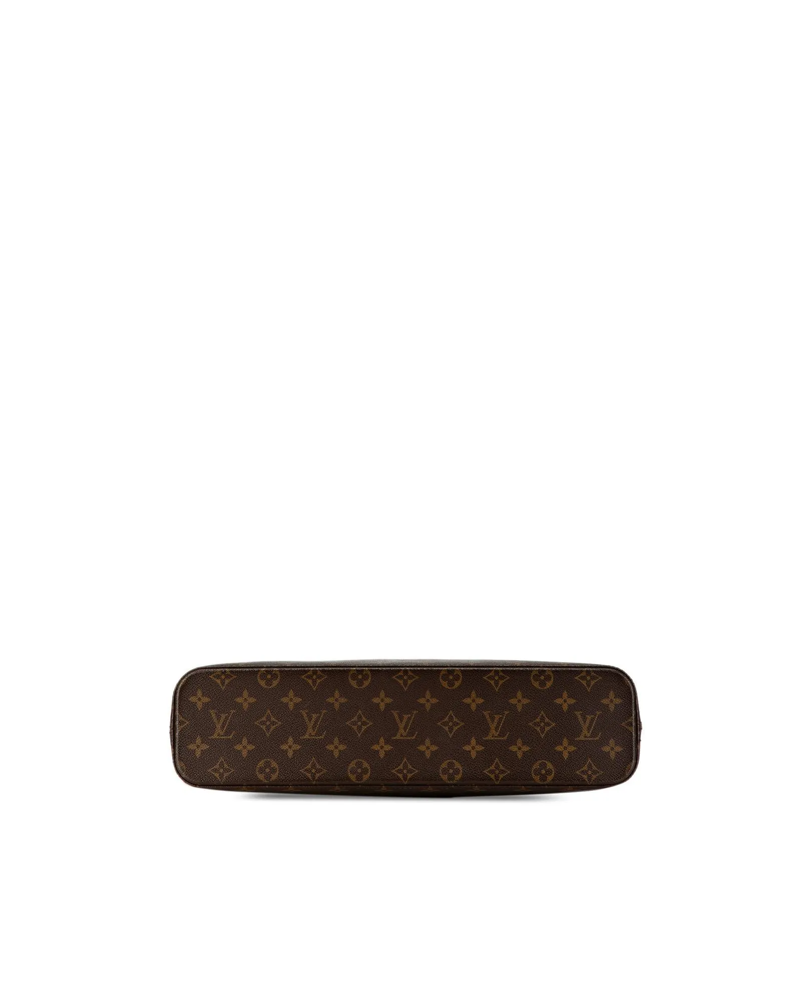 Monogram Canvas Tote with Leather Straps and Multiple Pockets
