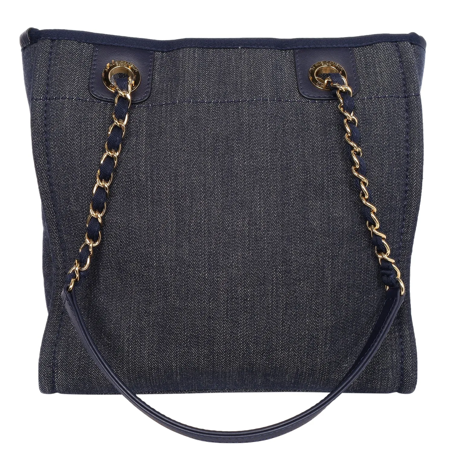 North South Canvas Leather Deauville Tote (Authentic Like New)