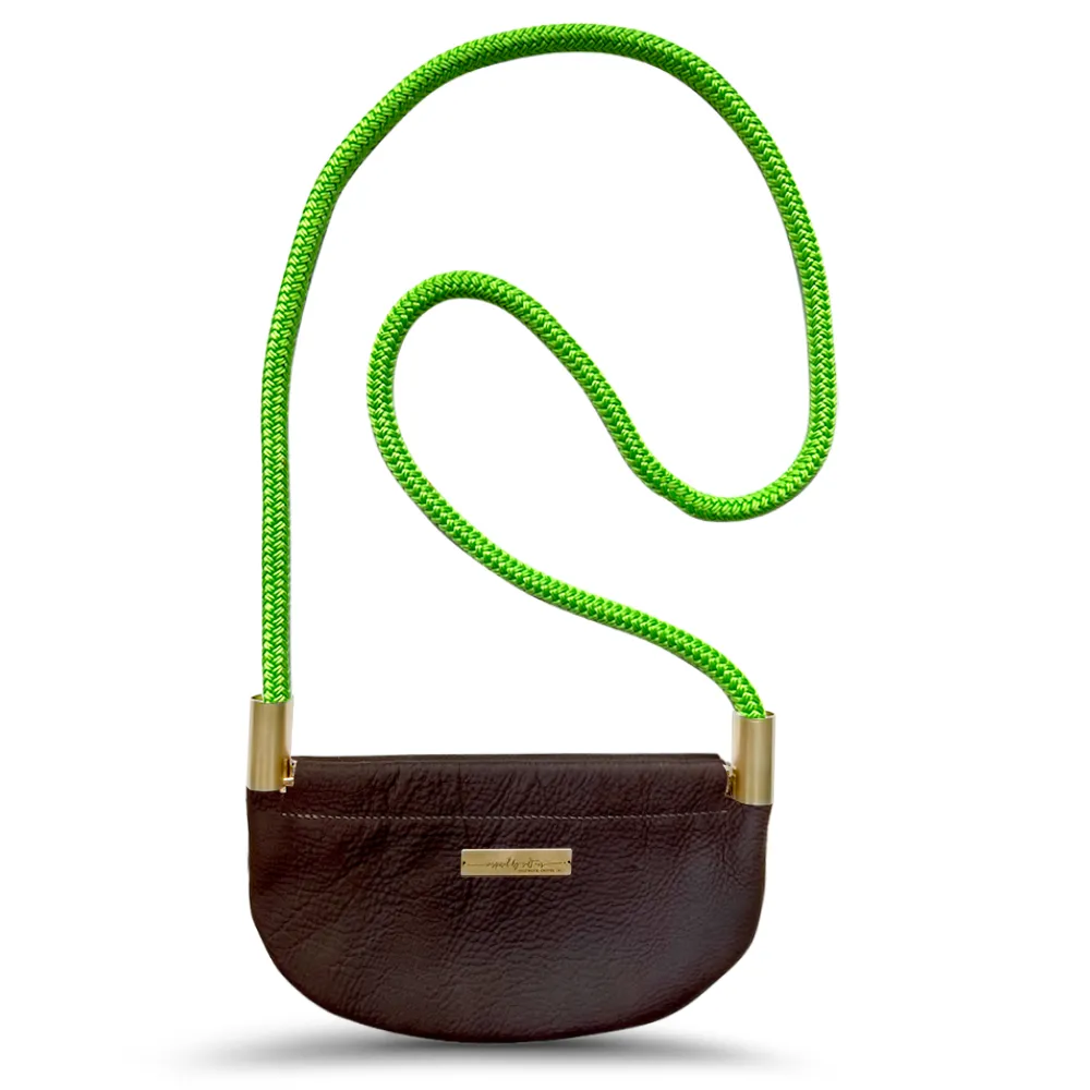 Oyster Shell Bag in Brown Leather