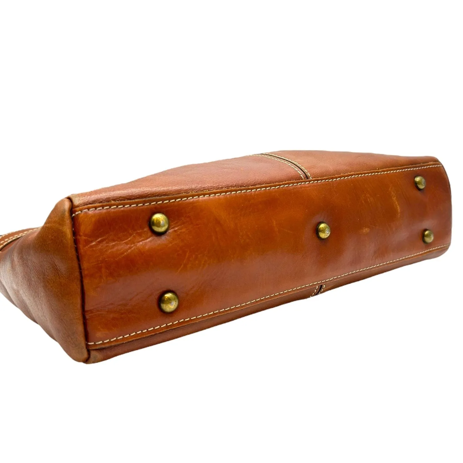PATRICIA NASH Leather Poppy Shoulder / Tote Bag - Rust