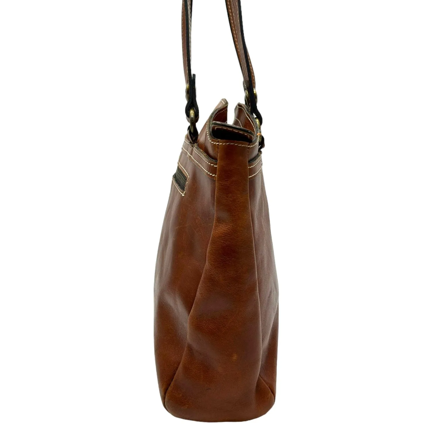 PATRICIA NASH Leather Poppy Shoulder / Tote Bag - Rust