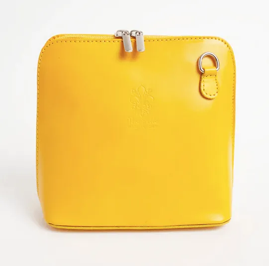 Periwinkle Mini Structured Italian Leather Crossbody Bag