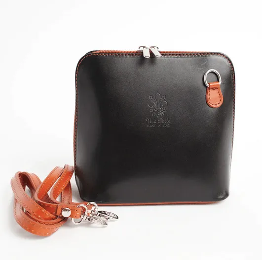 Periwinkle Mini Structured Italian Leather Crossbody Bag