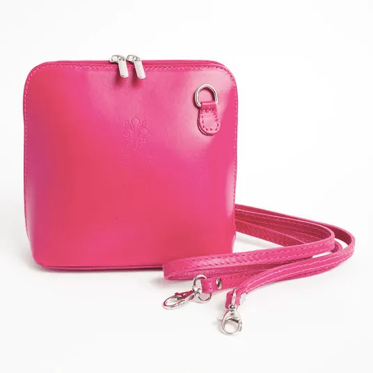 Periwinkle Mini Structured Italian Leather Crossbody Bag