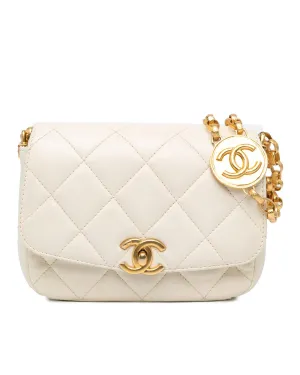Quilted Lambskin Crossbody Bag with Gold-Tone Chain and CC Twist-Lock Closure