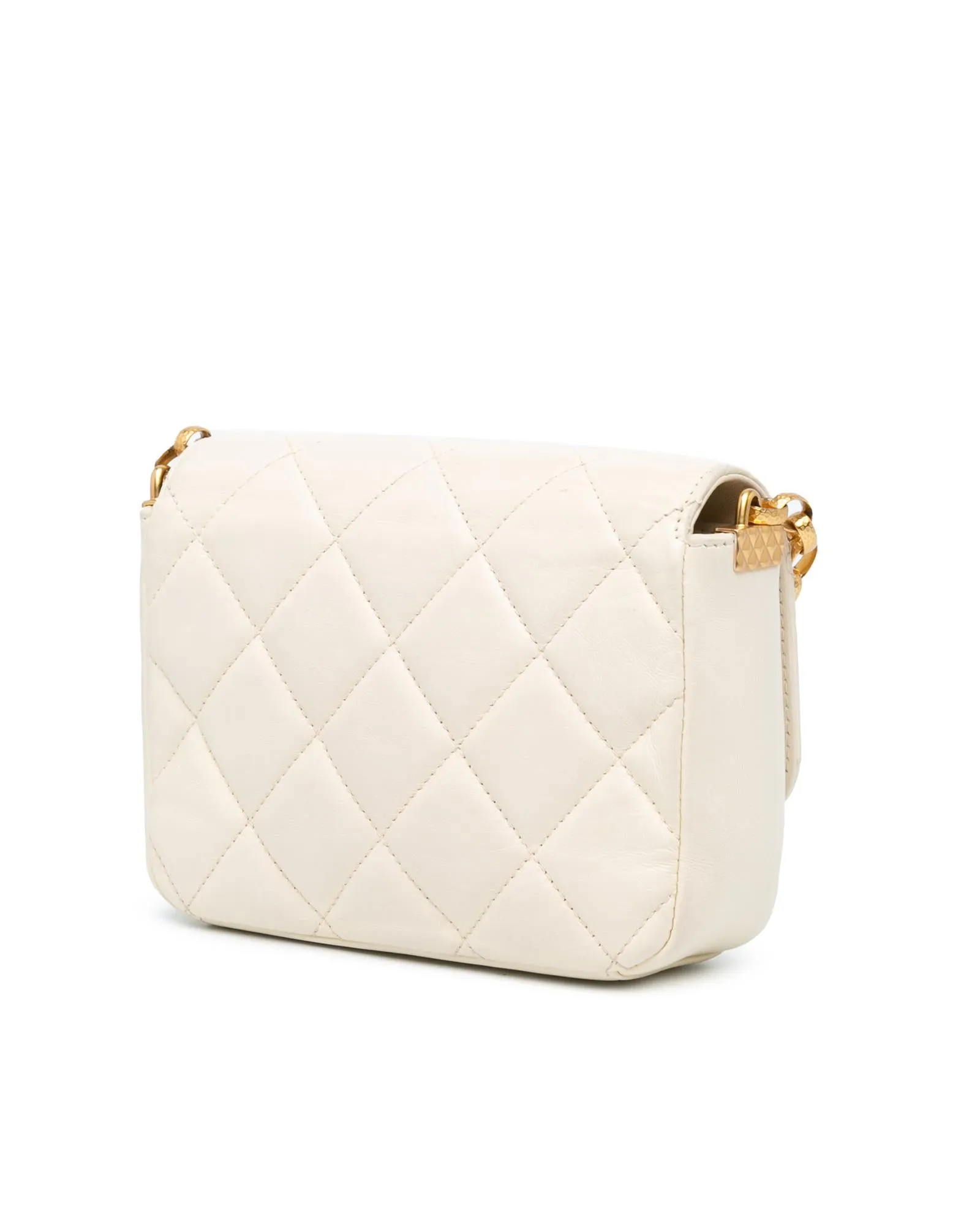 Quilted Lambskin Crossbody Bag with Gold-Tone Chain and CC Twist-Lock Closure