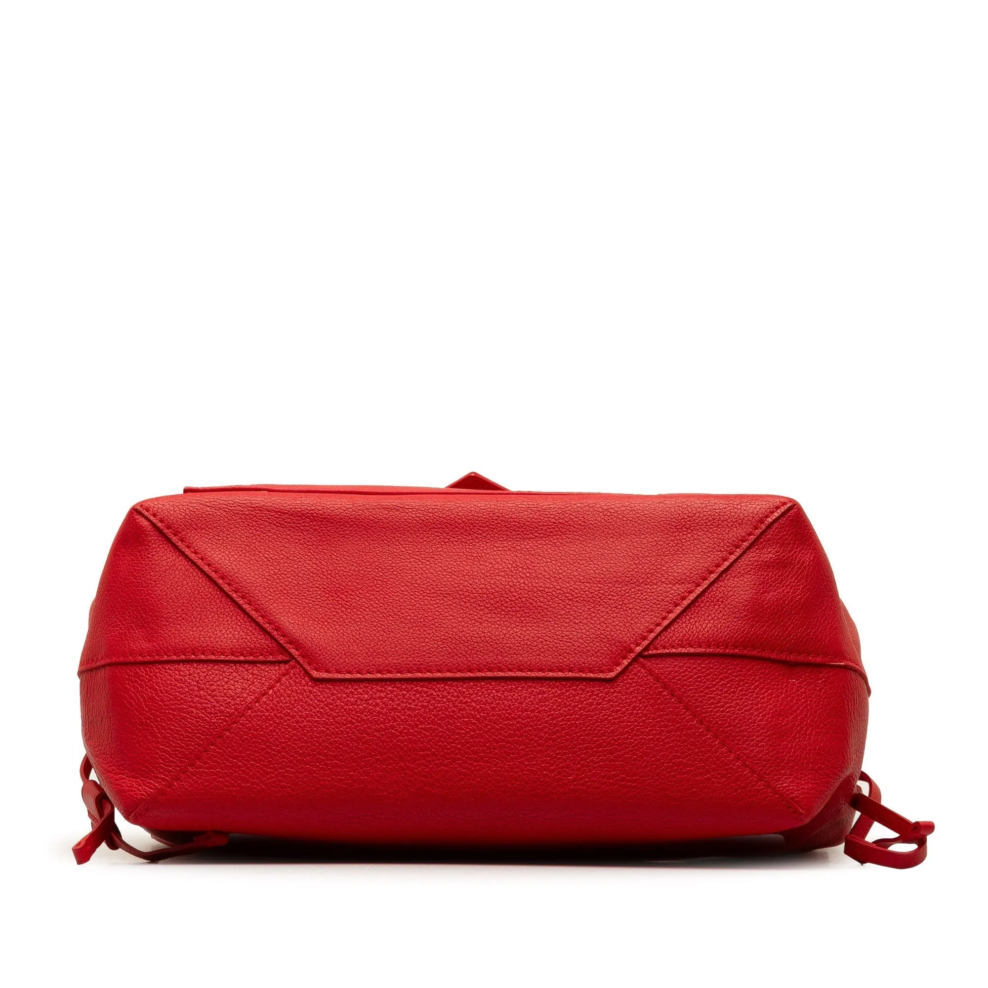 Red Louis Vuitton Calfskin Lockme MM Handbag