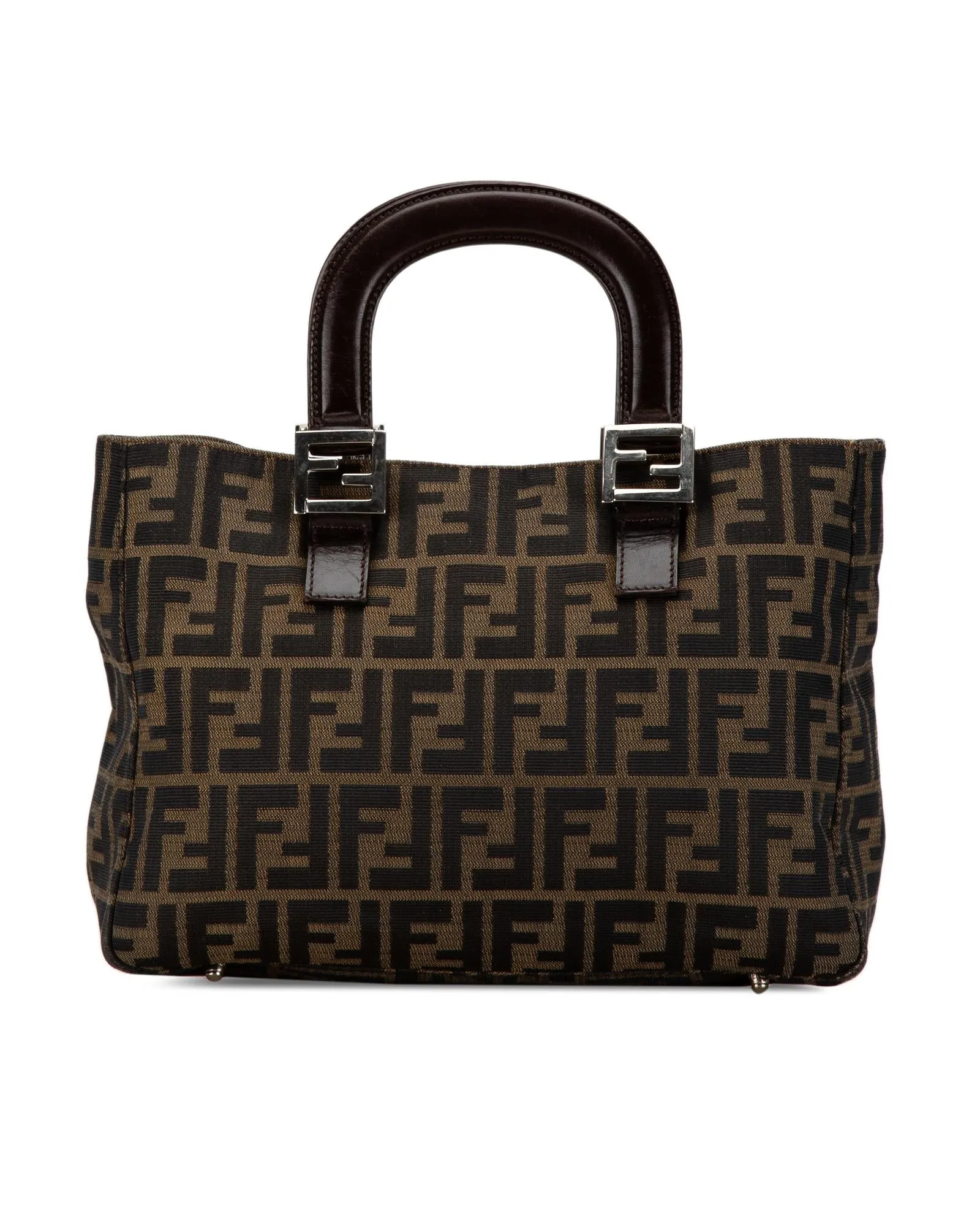 Small Canvas Twins Tote with Leather Handles and Magnetic Closure