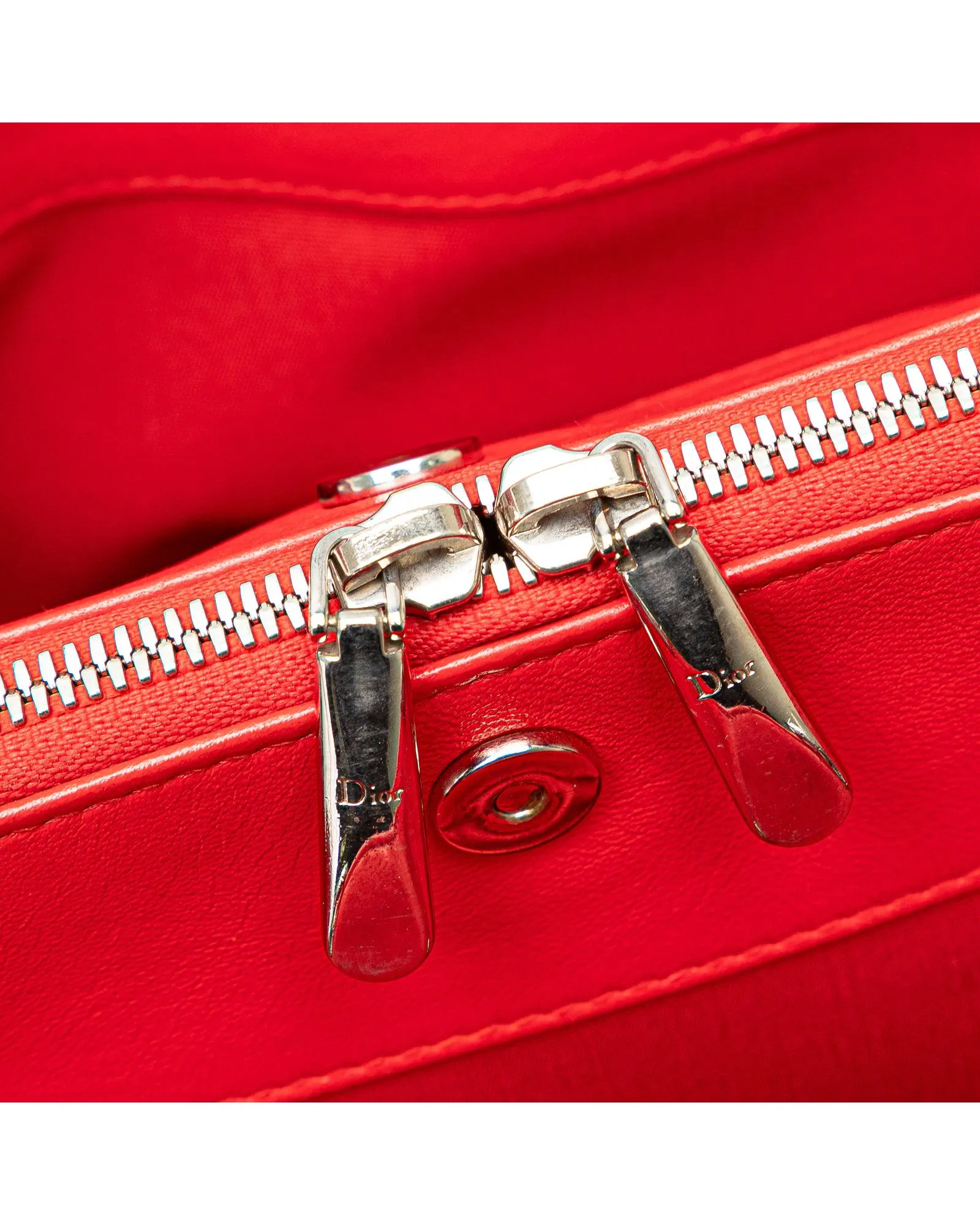 Soft Lambskin Zip Shopping Tote with Interior Pockets