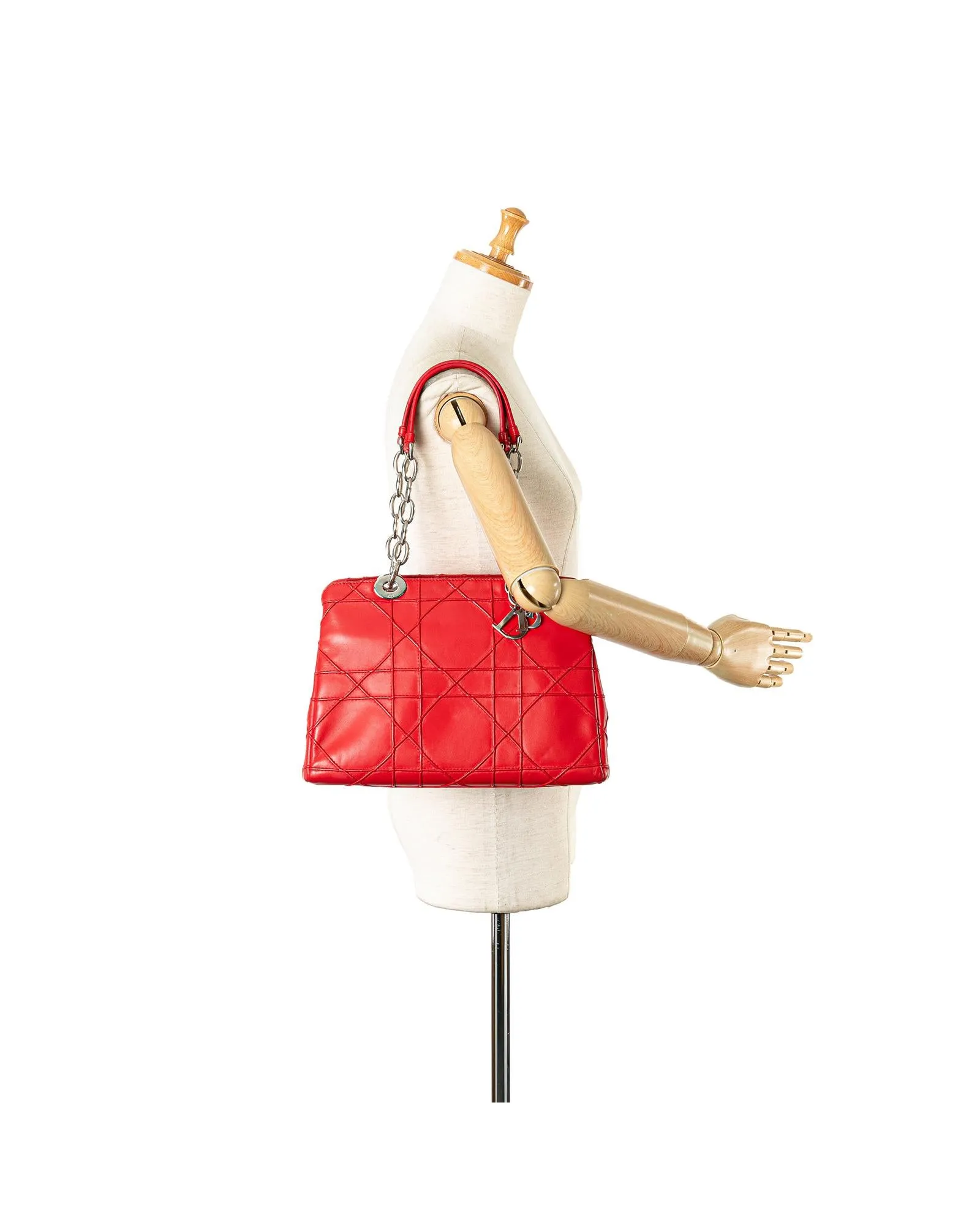 Soft Lambskin Zip Shopping Tote with Interior Pockets