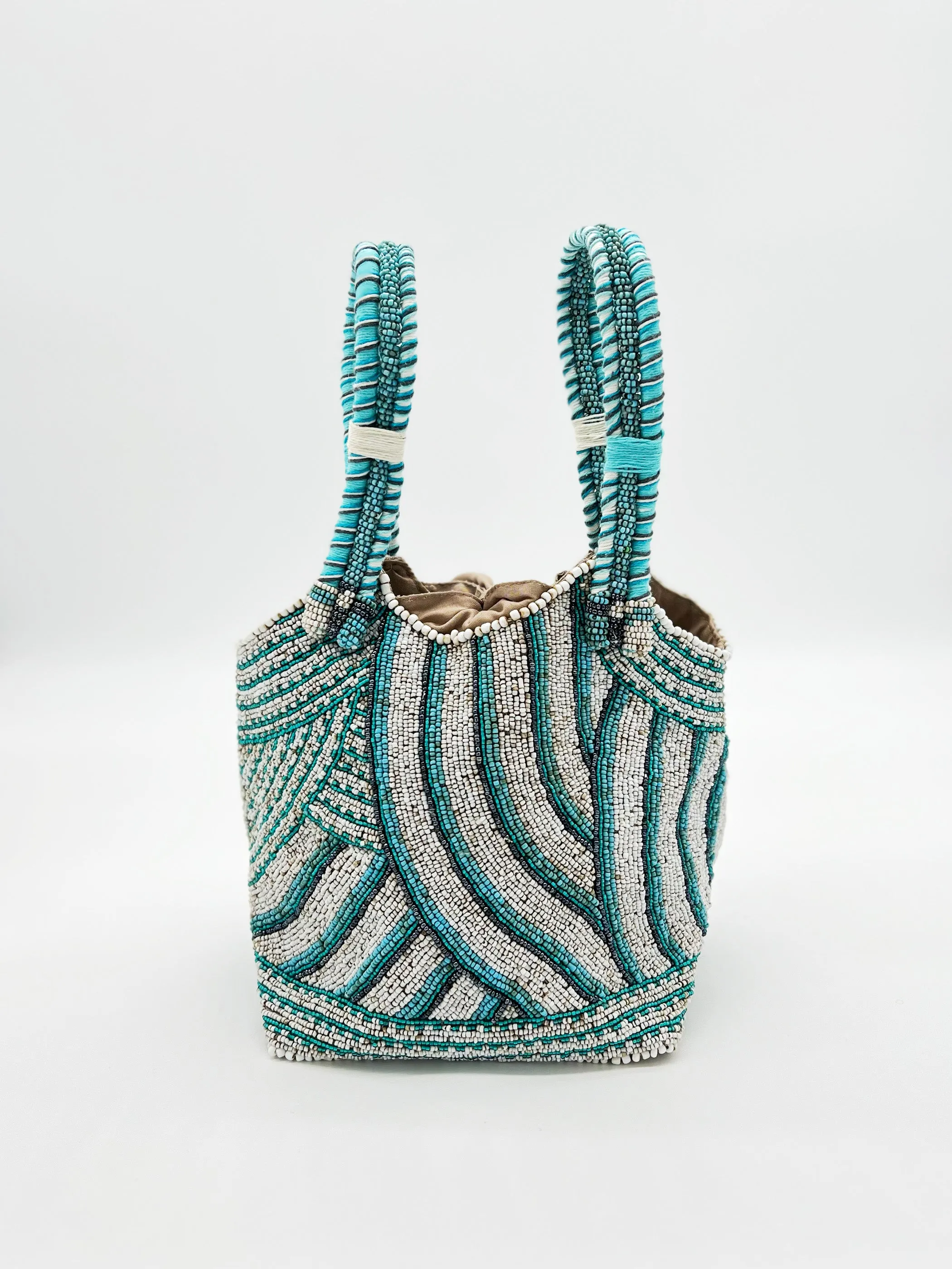THE BEADED HANDBAG | JACARANDA AQUA