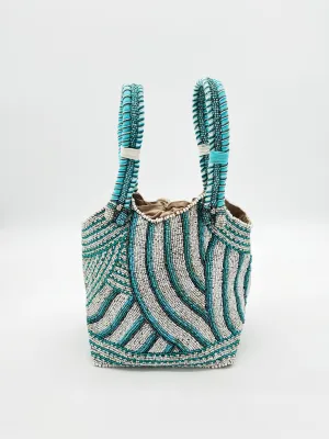 THE BEADED HANDBAG | JACARANDA AQUA